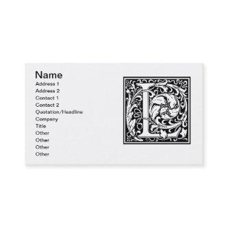Letter L Medieval Monogram Art Nouveau