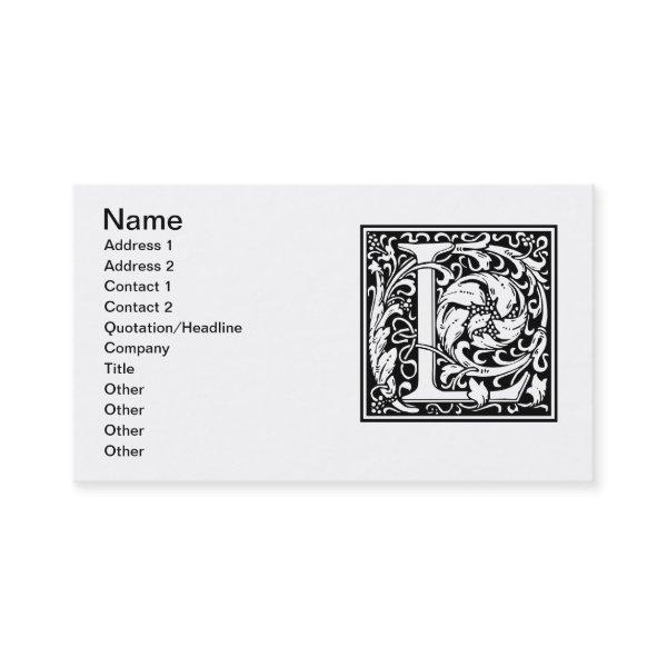 Letter L Medieval Monogram Art Nouveau