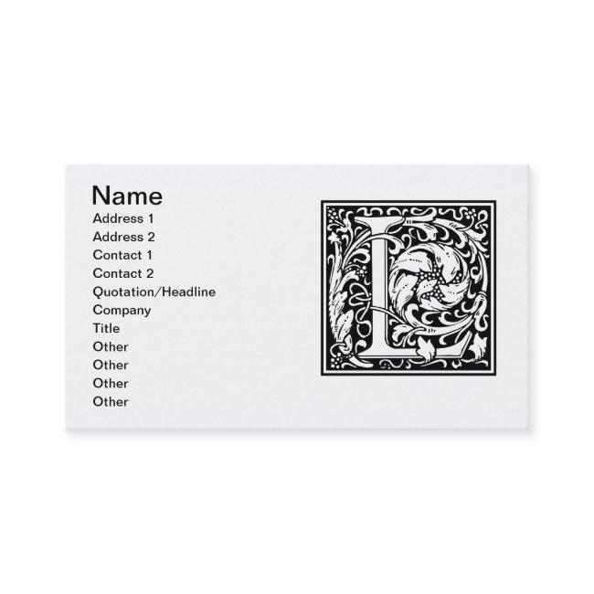 Letter L Medieval Monogram Art Nouveau