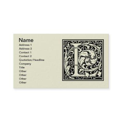 Letter L Medieval Monogram Art Nouveau