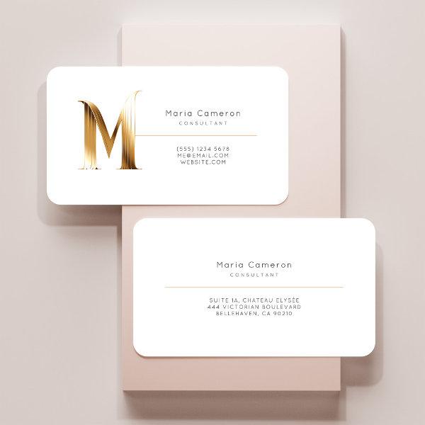 Letter M Calligraphy Gold/Black Gradient Monogram