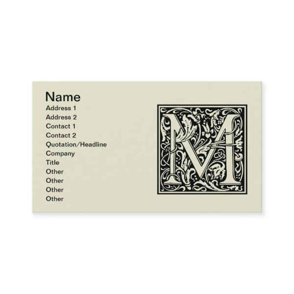 Letter M Medieval Monogram Art Nouveau