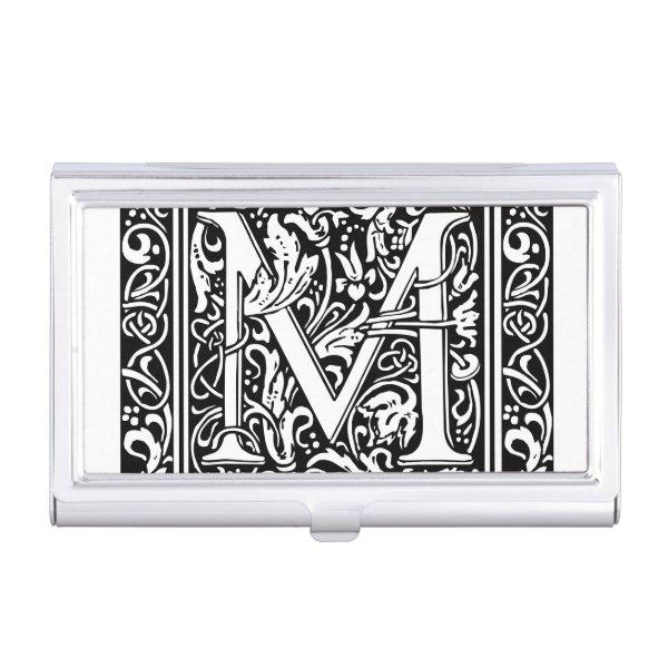 Letter M Medieval Monogram Art Nouveau  Holder