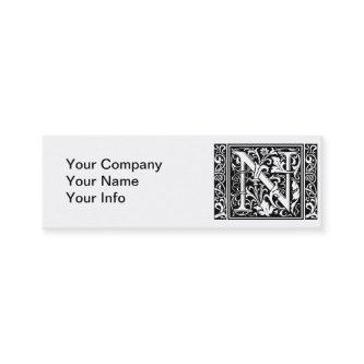 Letter N Medieval Monogram Art Nouveau Mini