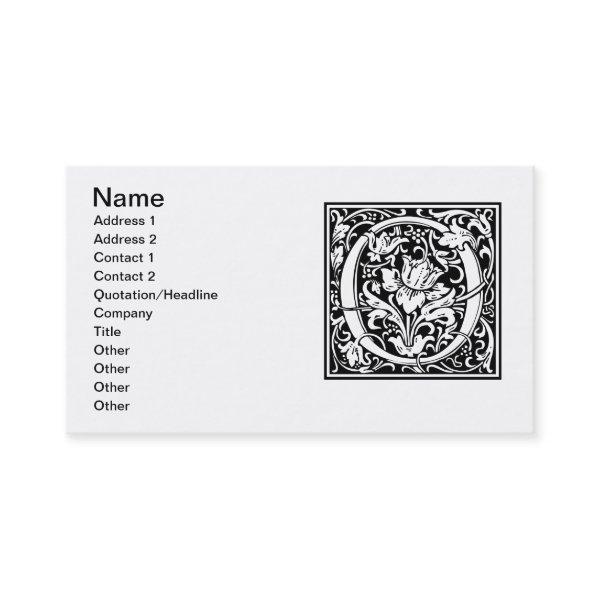 Letter O Medieval Monogram Art Nouveau