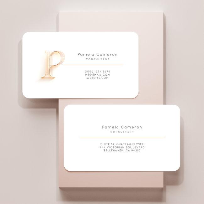 Letter P Calligraphy Gold/Black Gradient Monogram