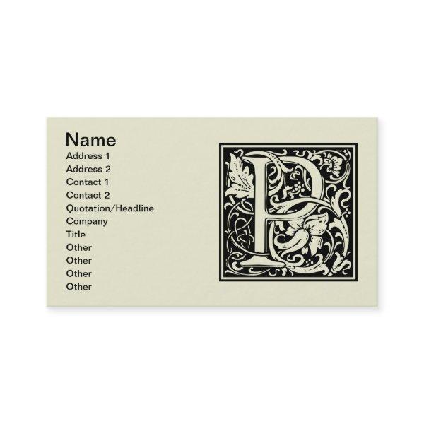 Letter P Medieval Monogram Art Nouveau