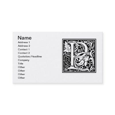 Letter P Medieval Monogram Art Nouveau