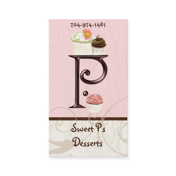 Letter P Monogram Dessert Bakery