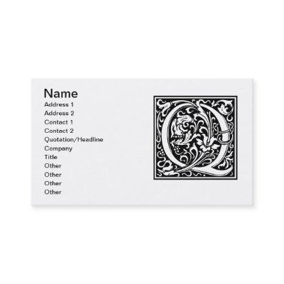 Letter Q Medieval Monogram Art Nouveau