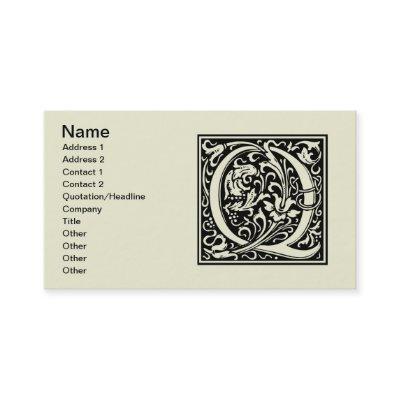 Letter Q Medieval Monogram Art Nouveau