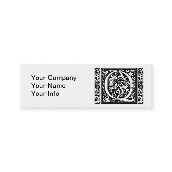 Letter Q Medieval Monogram Art Nouveau Mini