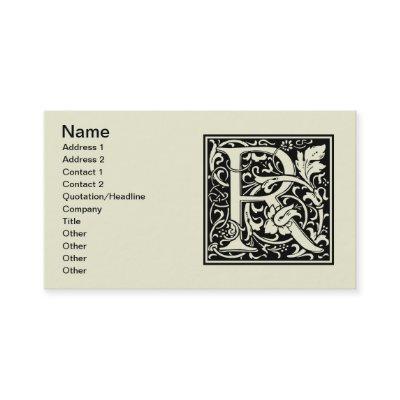 Letter R Medieval Monogram Art Nouveau