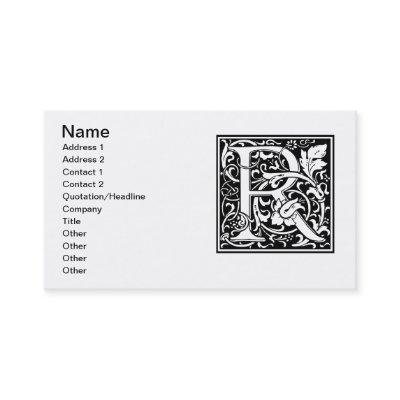 Letter R Medieval Monogram Art Nouveau