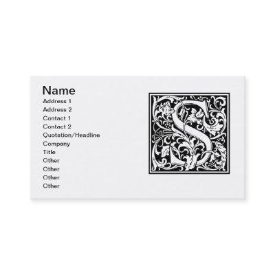 Letter S Medieval Monogram Art Nouveau