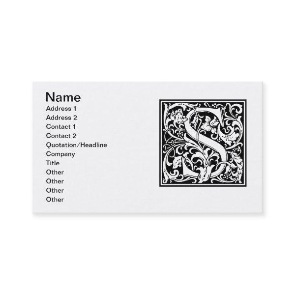 Letter S Medieval Monogram Art Nouveau