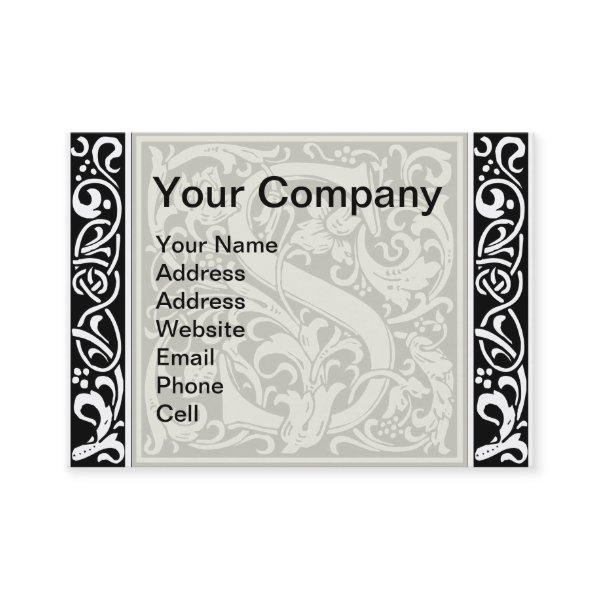 Letter S Medieval Monogram Art Nouveau