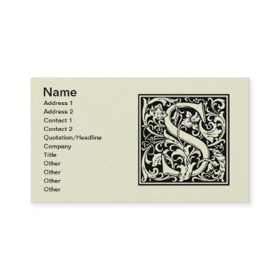 Letter S Medieval Monogram Art Nouveau