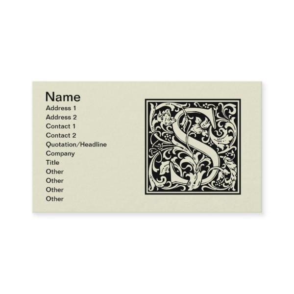 Letter S Medieval Monogram Art Nouveau