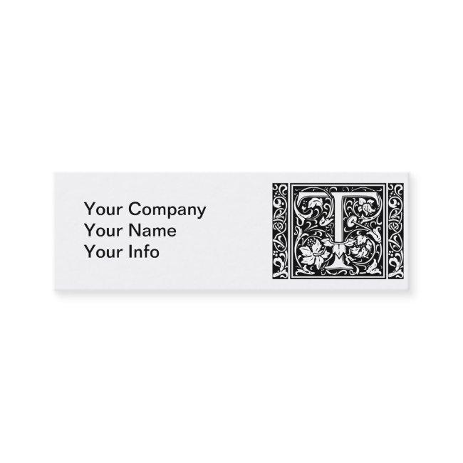 Letter T Medieval Monogram Art Nouveau Mini