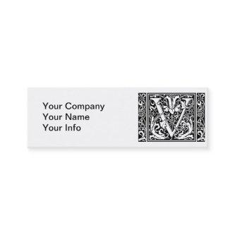 Letter V Medieval Monogram Art Nouveau Mini