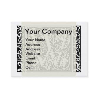 Letter W Medieval Monogram Art Nouveau