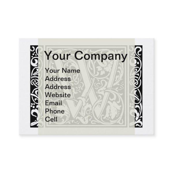 Letter W Medieval Monogram Art Nouveau
