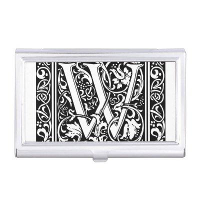 Letter W Medieval Monogram Art Nouveau  Holder