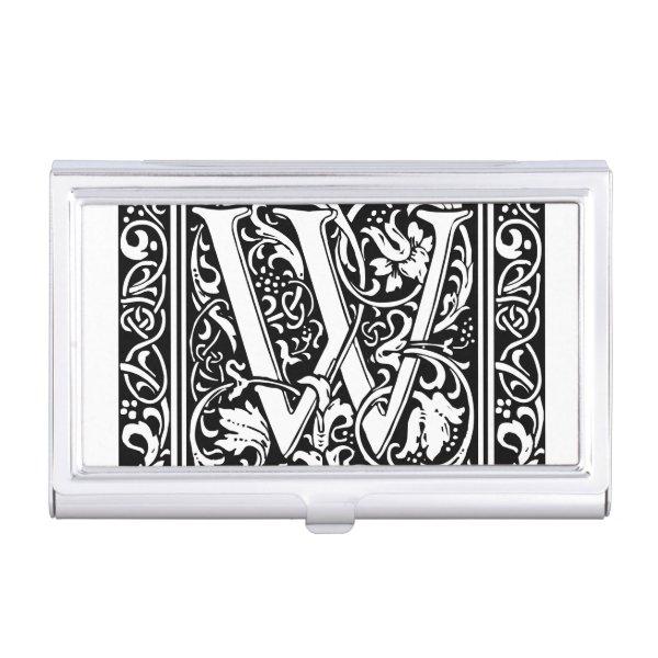 Letter W Medieval Monogram Art Nouveau  Holder