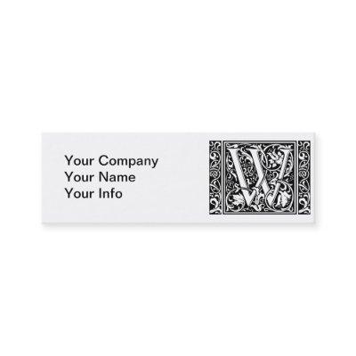 Letter W Medieval Monogram Art Nouveau Mini