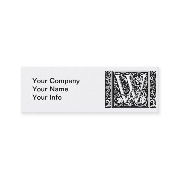 Letter W Medieval Monogram Art Nouveau Mini