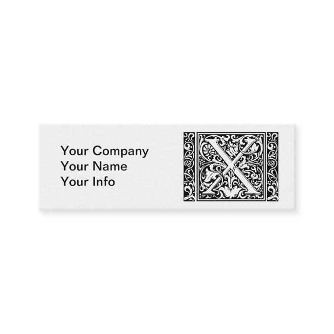 Letter X Medieval Monogram Art Nouveau Mini