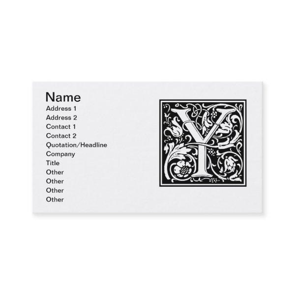 Letter Y Medieval Monogram Art Nouveau
