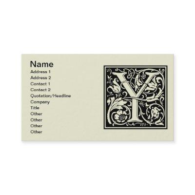 Letter Y Medieval Monogram Art Nouveau