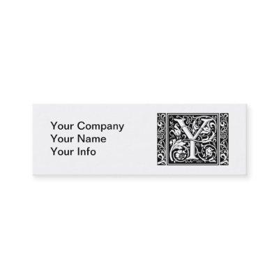 Letter Y Medieval Monogram Art Nouveau Mini