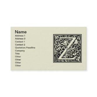 Letter Z Medieval Monogram Art Nouveau