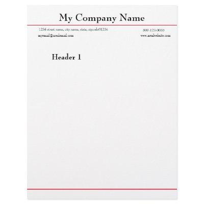 Letterhead Paper, Size: 8.5" x 11", Paper: Matte