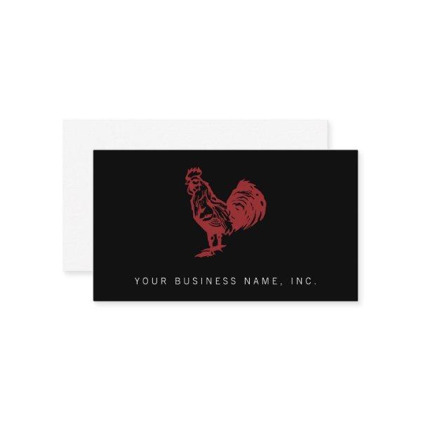 Letterpress Style Red Rooster