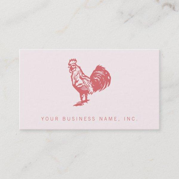 Letterpress Style Red Rooster