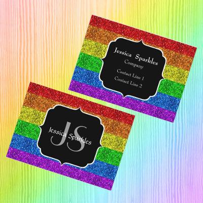 LGBT flag vibrant rainbow glitter sparkle Monogram