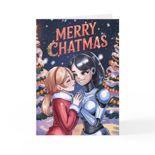 LGBTQIA Chatbot Love Female Ai Christmas Holiday Card