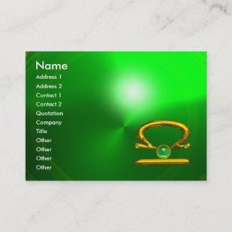 LIBRA  ZODIAC JEWEL Green Emerald & Gold