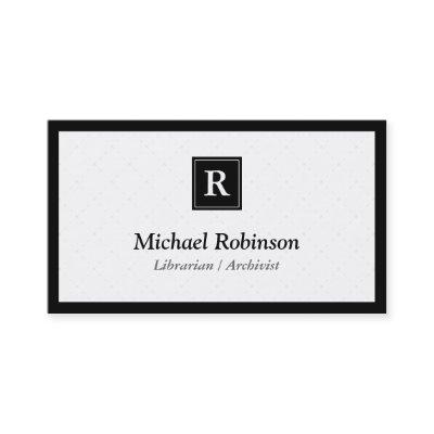 Librarian Archivist - Simple Elegant Monogram