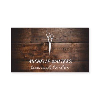 Licensed Barber Scissors and Wood