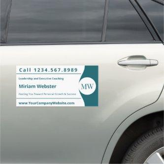 Life Coach Initials Teal Blue-Green Car Magnet