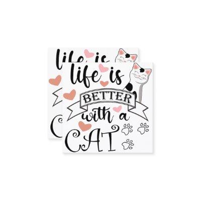 Life is Better With a Cat quote slogan Appointment Card