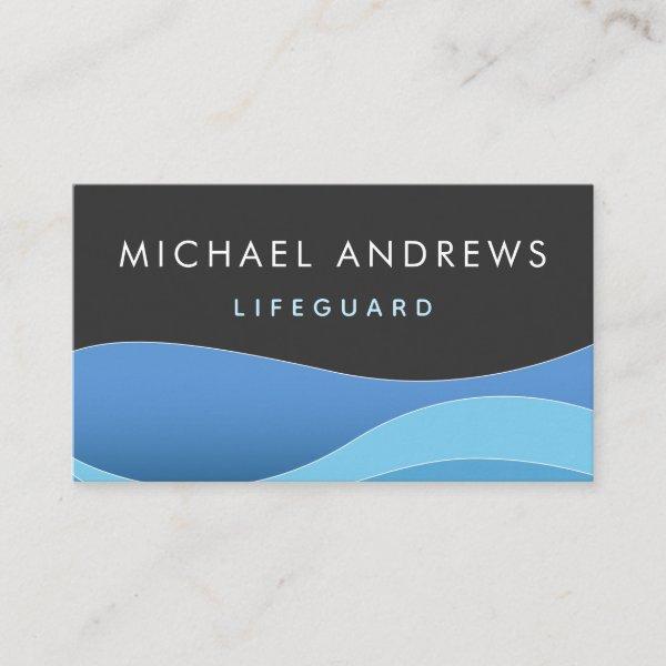 Lifeguard Elegant Water Waves Swimming Pool Black