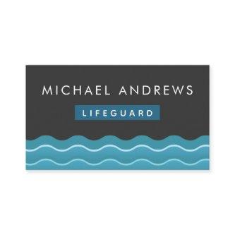 Lifeguard Pool Water Waves Simple Minimalist Gray