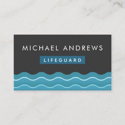 Lifeguard Pool Water Waves Simple Minimalist Gray