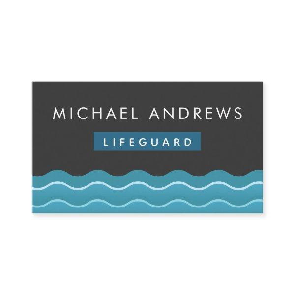 Lifeguard Pool Water Waves Simple Minimalist Gray
